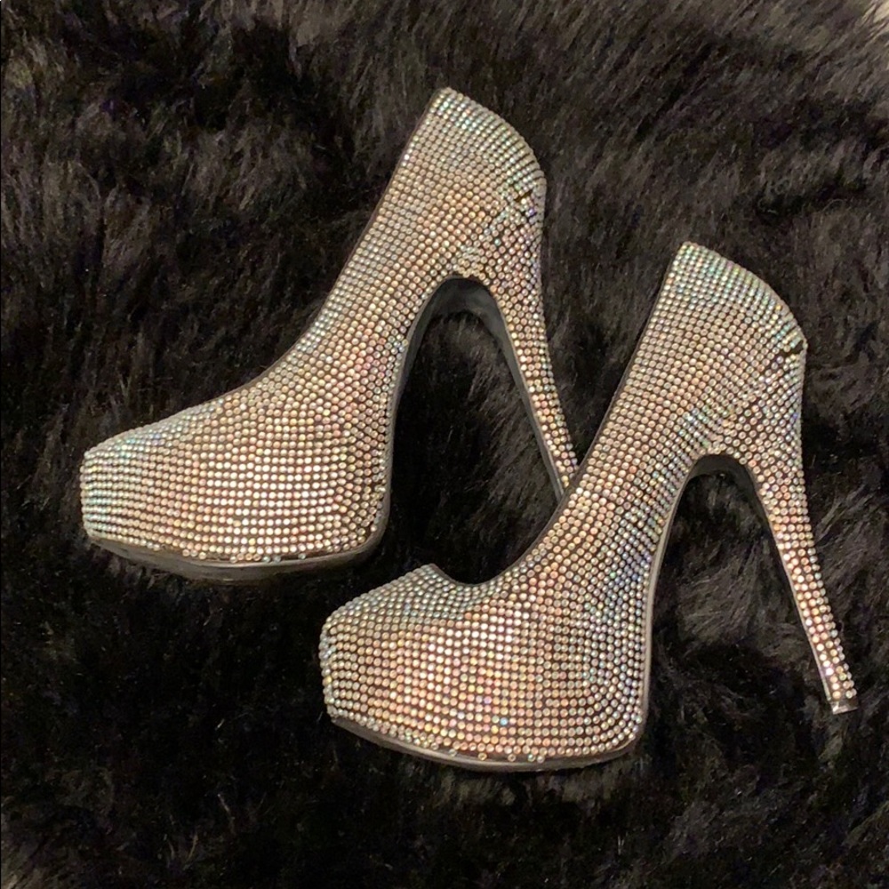 Bordello Rhinestone Platform Heels